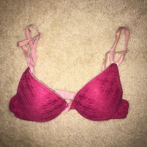 Pink lace bra